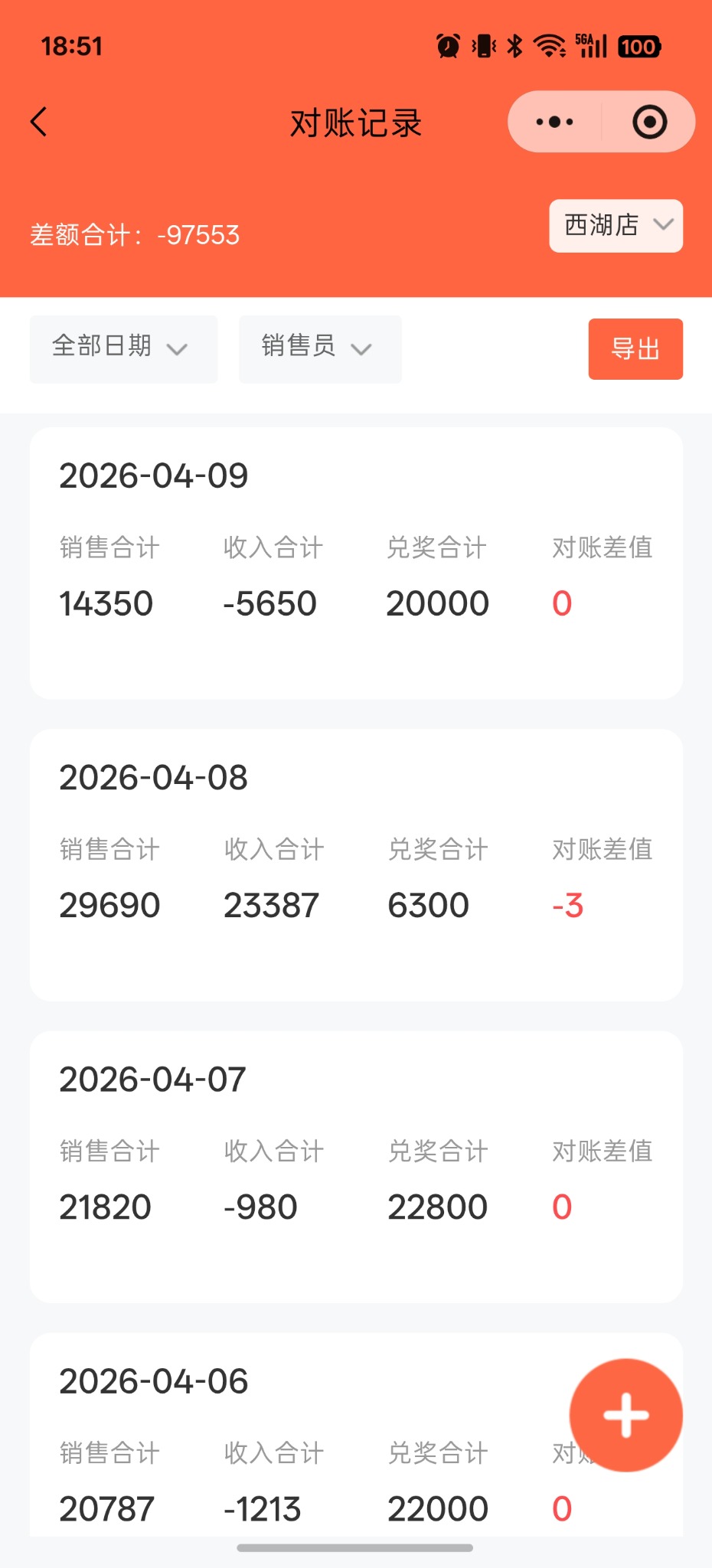 经营对账记录